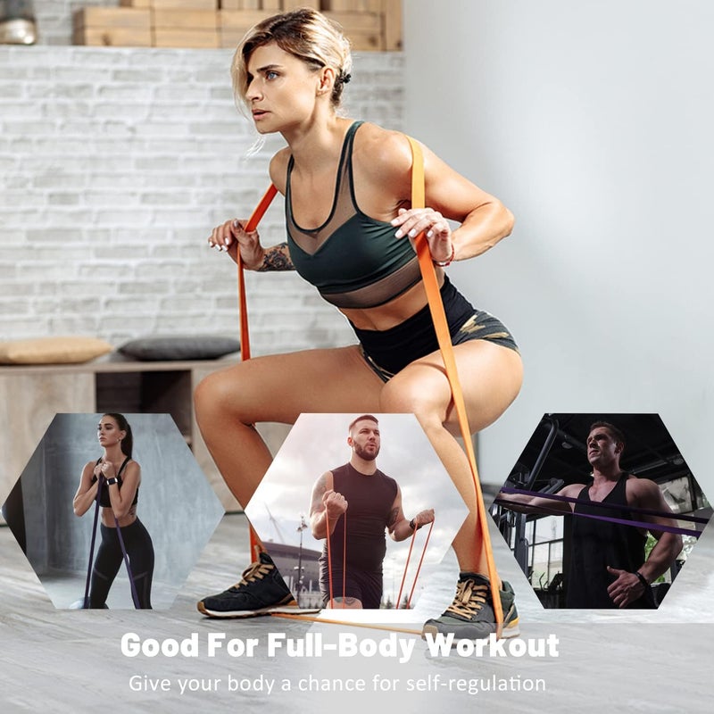 ROSAPOAR Resistance Bands, Pull Up Assist Bands - Workout Bands, Eexercise Bands, Long Resistance Bands Set for Working Out, Fitness, Training, Physical Therapy for Men Women - Image 5